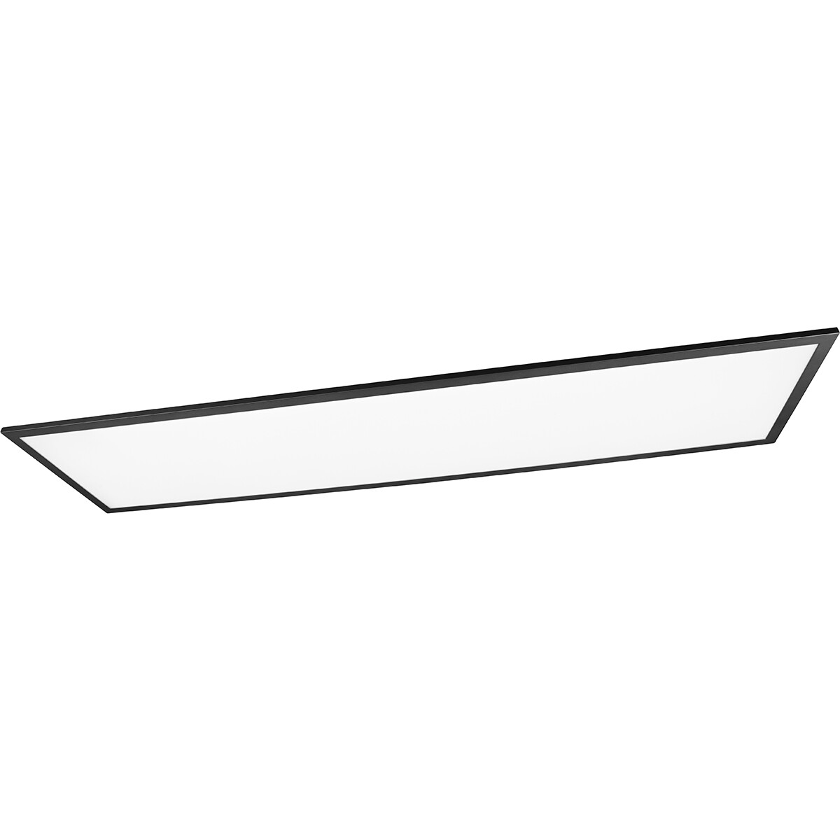 Plafonnier LED - Éclairage de Plafond - Trion Tirus XL - 34W - Couleur de lumière ajustable - Télécommande - Dimmable - Rectangle - Mat Noir - Aluminium