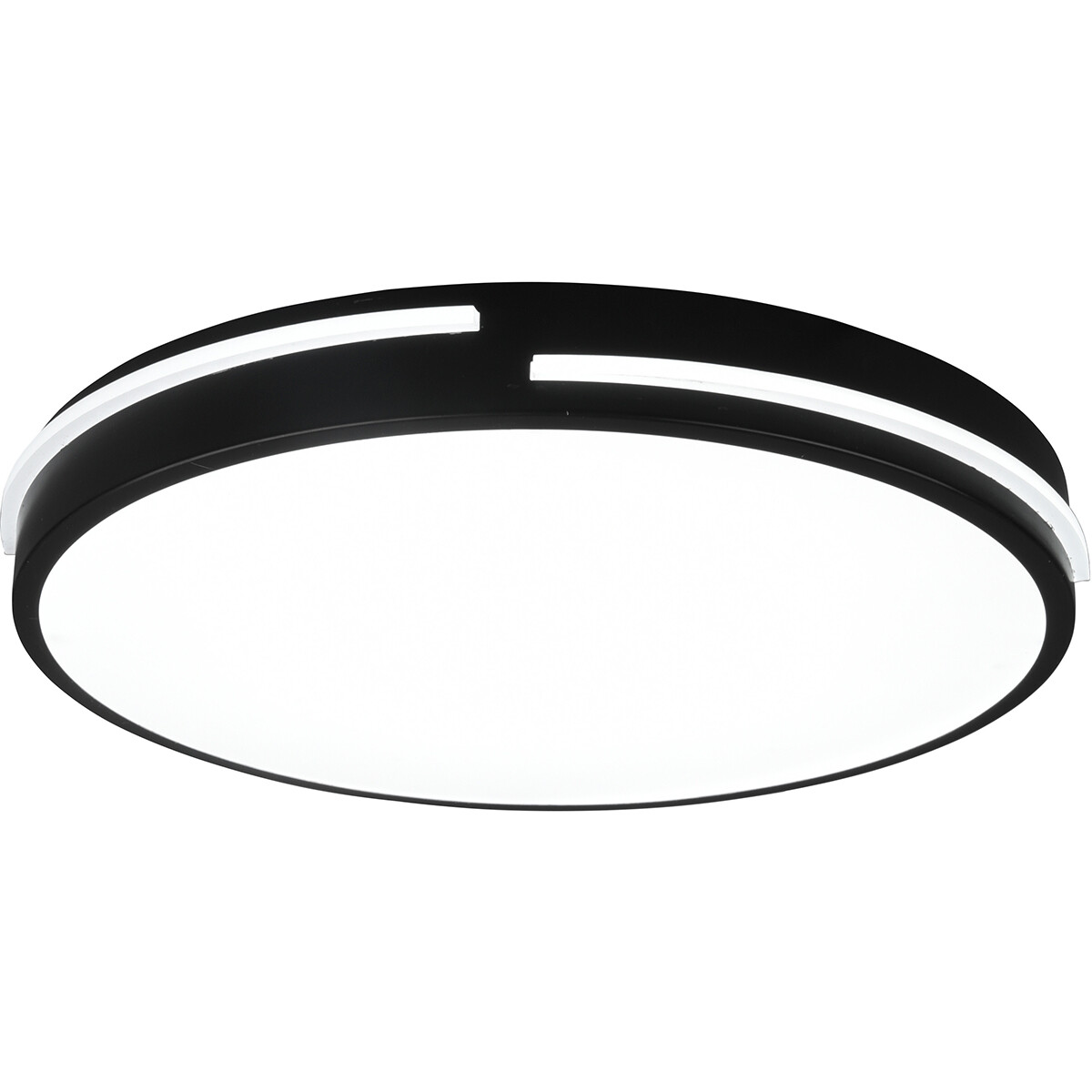 Plafonnier LED - Éclairage de Plafond - Trion Tocomo - 24W - Dimmable - Couleur de lumière ajustable - Télécommande - Rond - Mat Noir - Aluminium