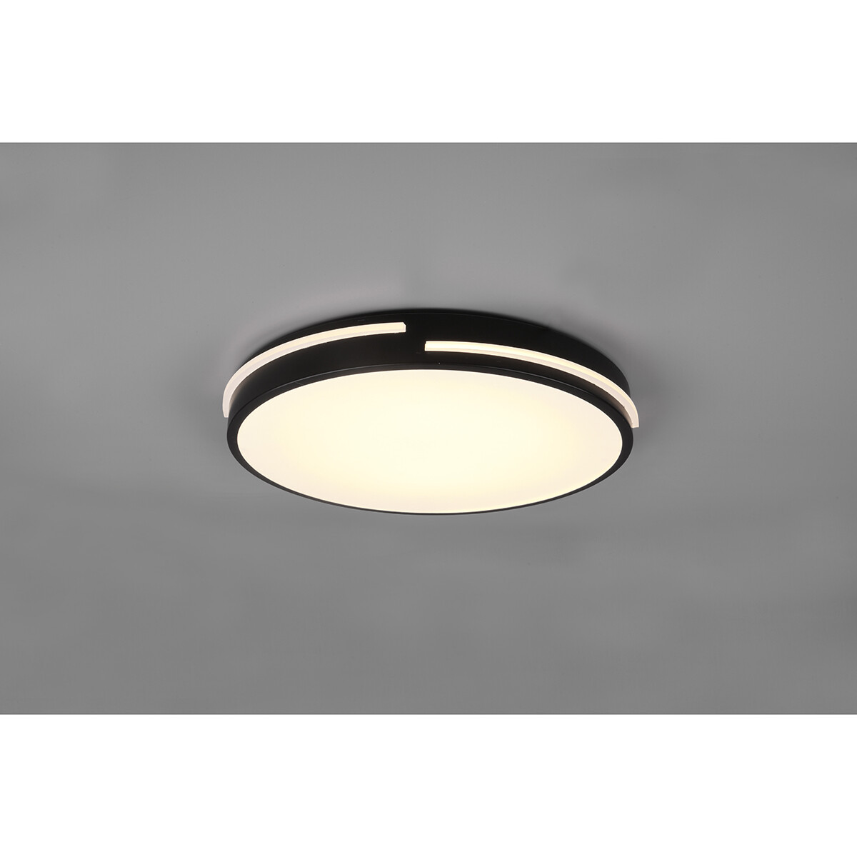 Plafonnier LED - Éclairage de Plafond - Trion Tocomo - 24W - Dimmable - Couleur de lumière ajustable - Télécommande - Rond - Mat Noir - Aluminium