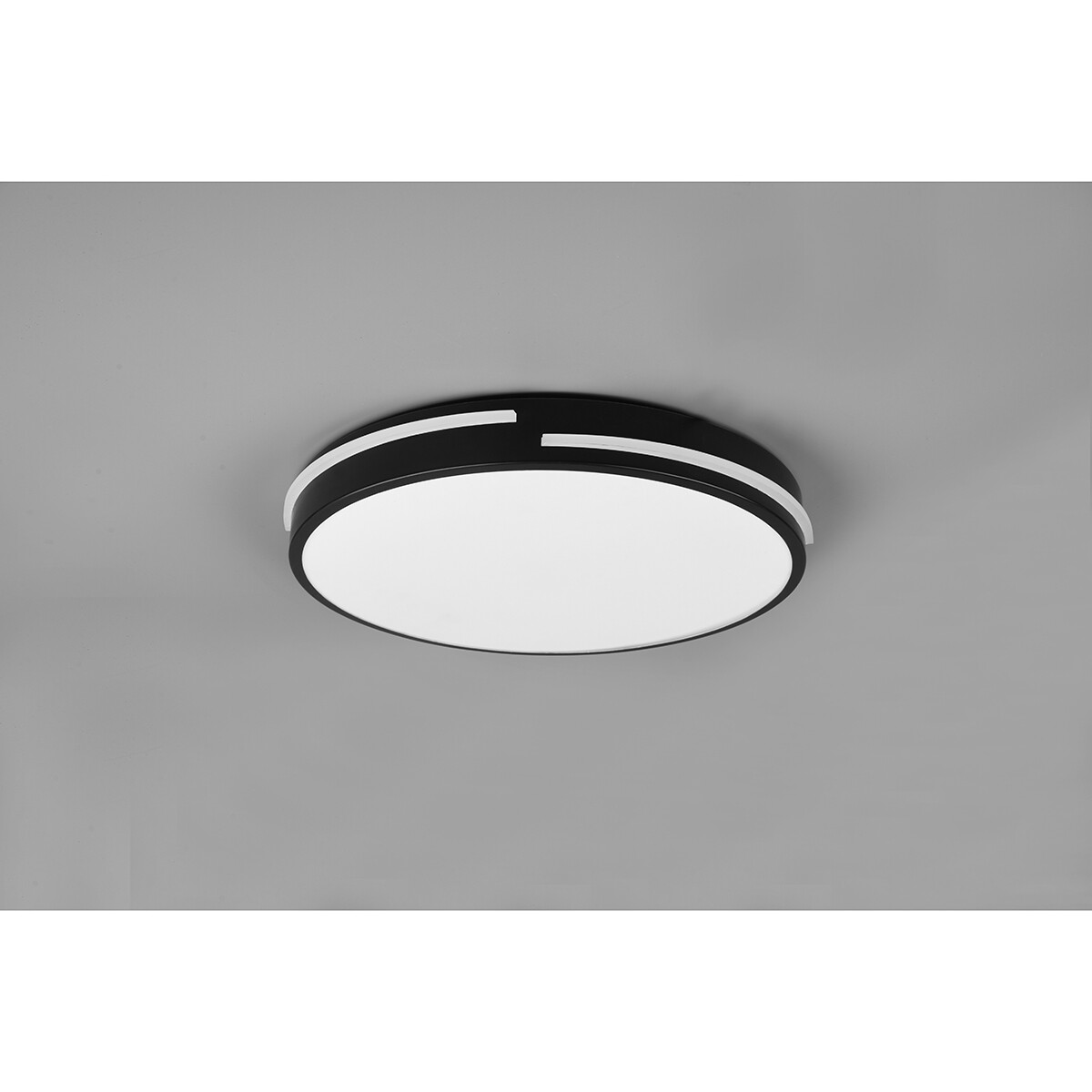 Plafonnier LED - Éclairage de Plafond - Trion Tocomo - 24W - Dimmable - Couleur de lumière ajustable - Télécommande - Rond - Mat Noir - Aluminium