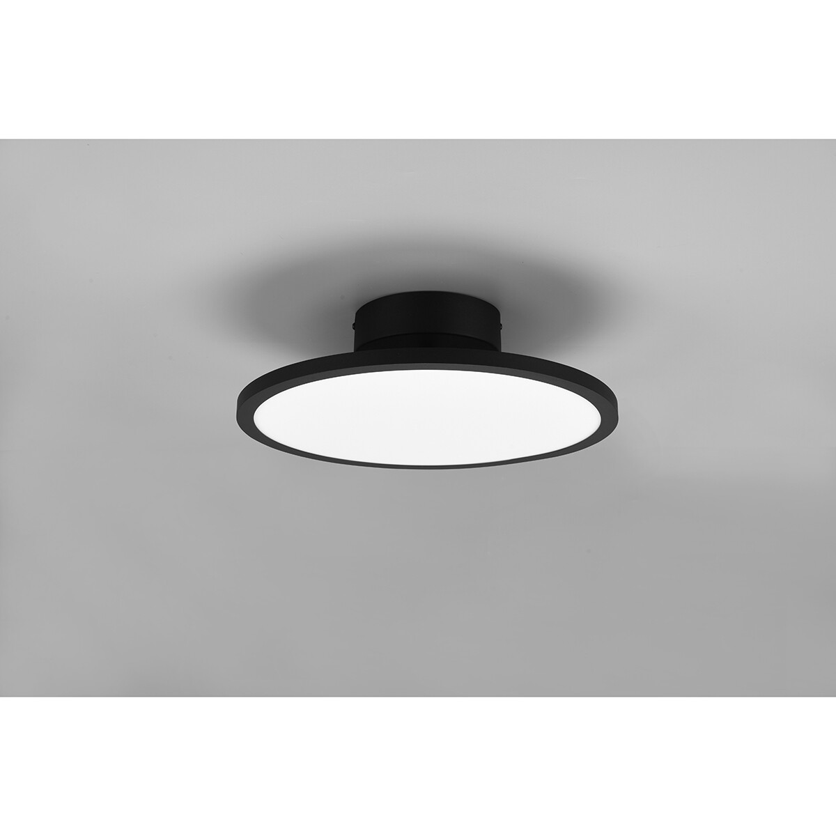 Plafonnier LED - Éclairage de Plafond - Trion Trula - 29W - Blanc Chaud 3000K - Dimmable - Rond - Mat Noir - Aluminium