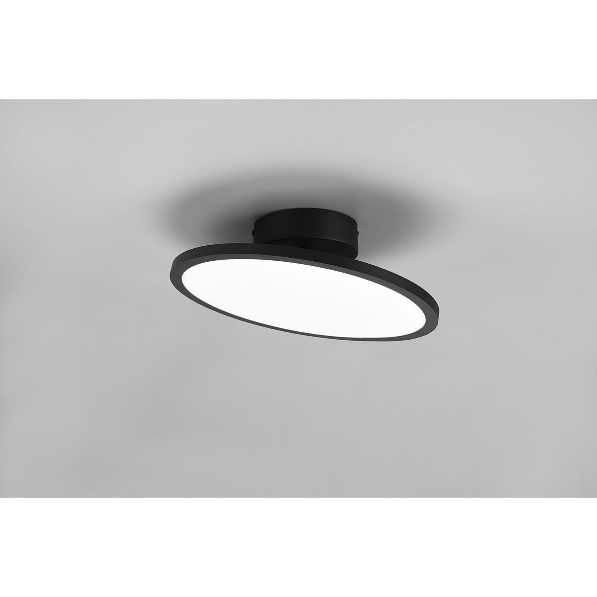 Plafonnier LED - Éclairage de Plafond - Trion Trula - 29W - Blanc Chaud 3000K - Dimmable - Rond - Mat Noir - Aluminium