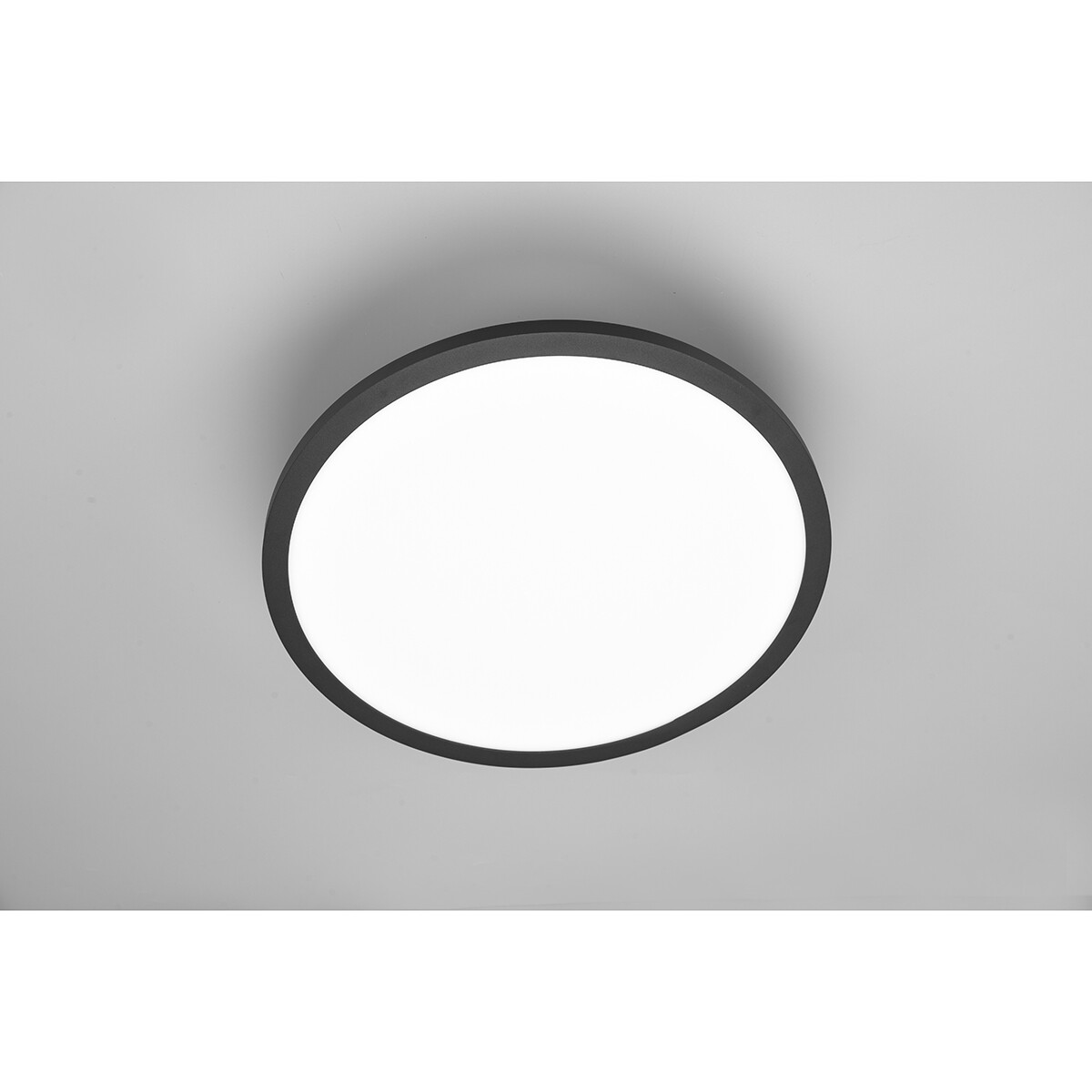 Plafonnier LED - Éclairage de Plafond - Trion Trula - 29W - Blanc Chaud 3000K - Dimmable - Rond - Mat Noir - Aluminium