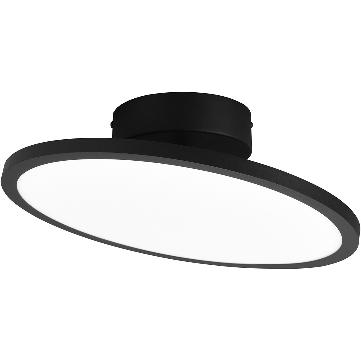 Plafonnier LED - Éclairage de Plafond - Trion Trula - 29W - Blanc Chaud 3000K - Dimmable - Rond - Mat Noir - Aluminium