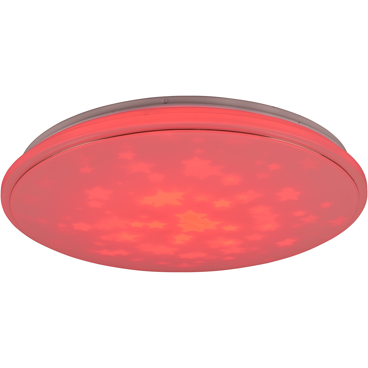 Plafonnier LED - Éclairage de Plafond - Trion Turbo - 21W - Blanc Chaud 3000K - RGB - Dimmable - Télécommande - Rond - Mat Blanc - Plastique