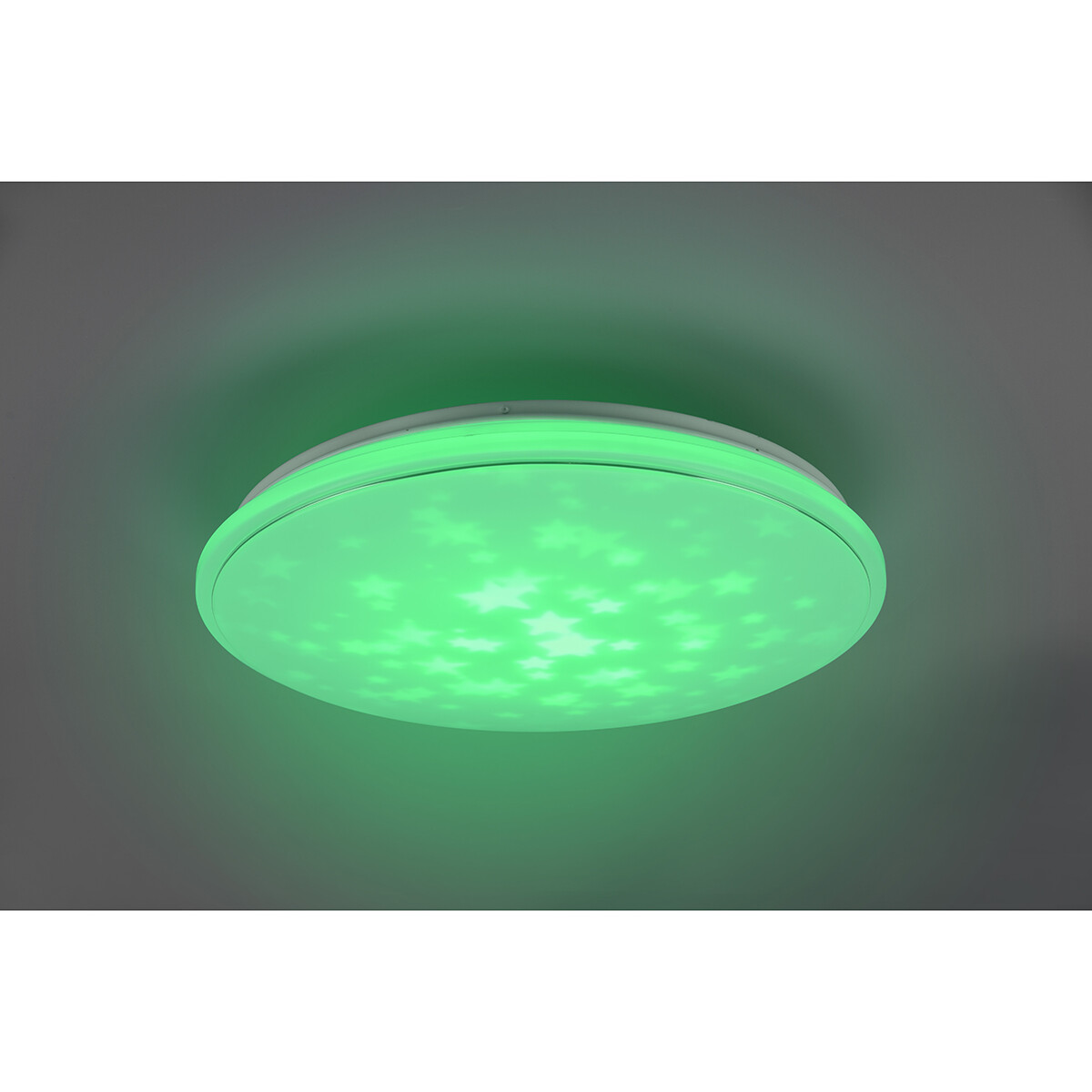 Plafonnier LED - Éclairage de Plafond - Trion Turbo - 21W - Blanc Chaud 3000K - RGB - Dimmable - Télécommande - Rond - Mat Blanc - Plastique