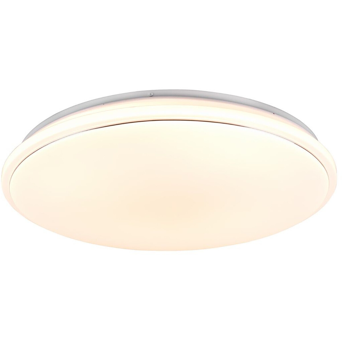 Plafonnier LED - Éclairage de Plafond - Trion Turbo - 21W - Blanc Chaud 3000K - RGB - Dimmable - Télécommande - Rond - Mat Blanc - Plastique