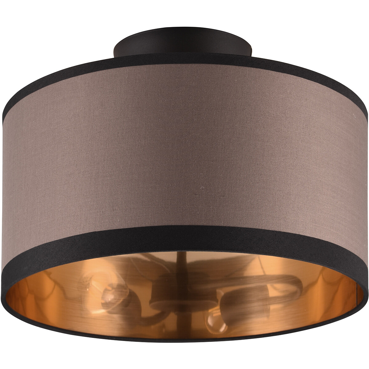 Plafonnier LED - Éclairage de plafond - Trion Vamos - Douille E14 - 2-lumières - Rond - Mat Noir - Métal