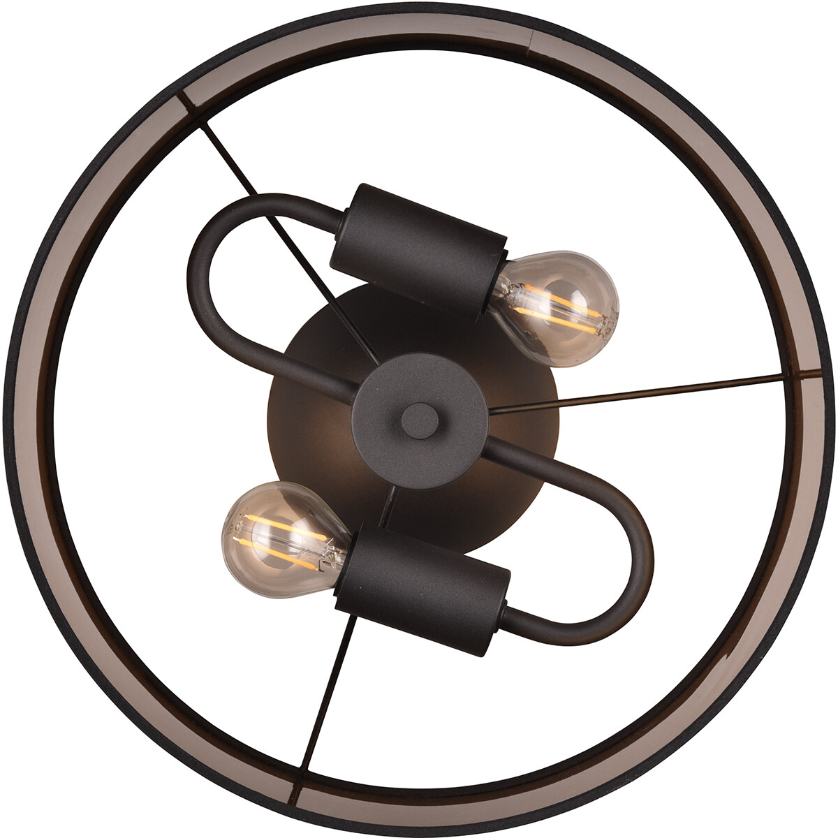 Plafonnier LED - Éclairage de plafond - Trion Vamos - Douille E14 - 2-lumières - Rond - Mat Noir - Métal