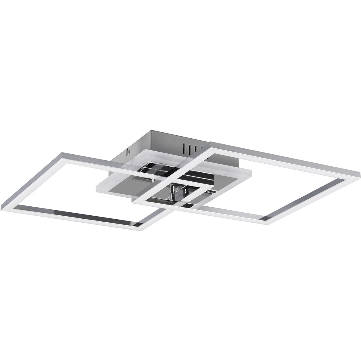 Plafonnier LED - Éclairage de Plafond - Trion Venda - 25W - Blanc Neutre 4000K - Dimmable - Carré - Mat Chrome - Aluminium