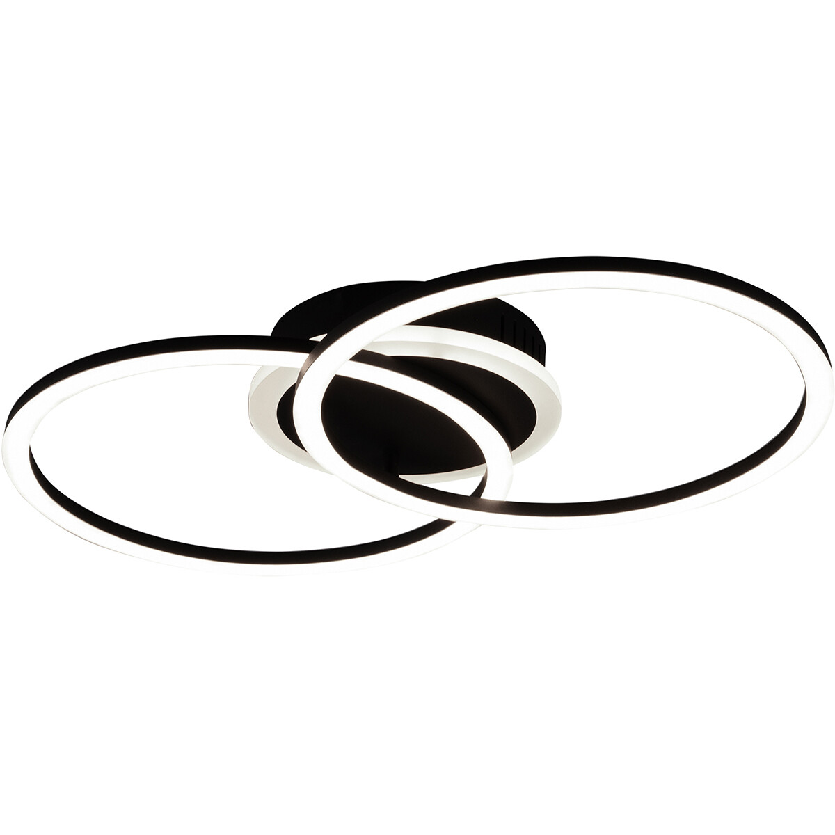 Plafonnier LED - Éclairage de Plafond - Trion Venda - 25W - Blanc Chaud 3000K - Dimmable - Rond - Mat Noir - Aluminium