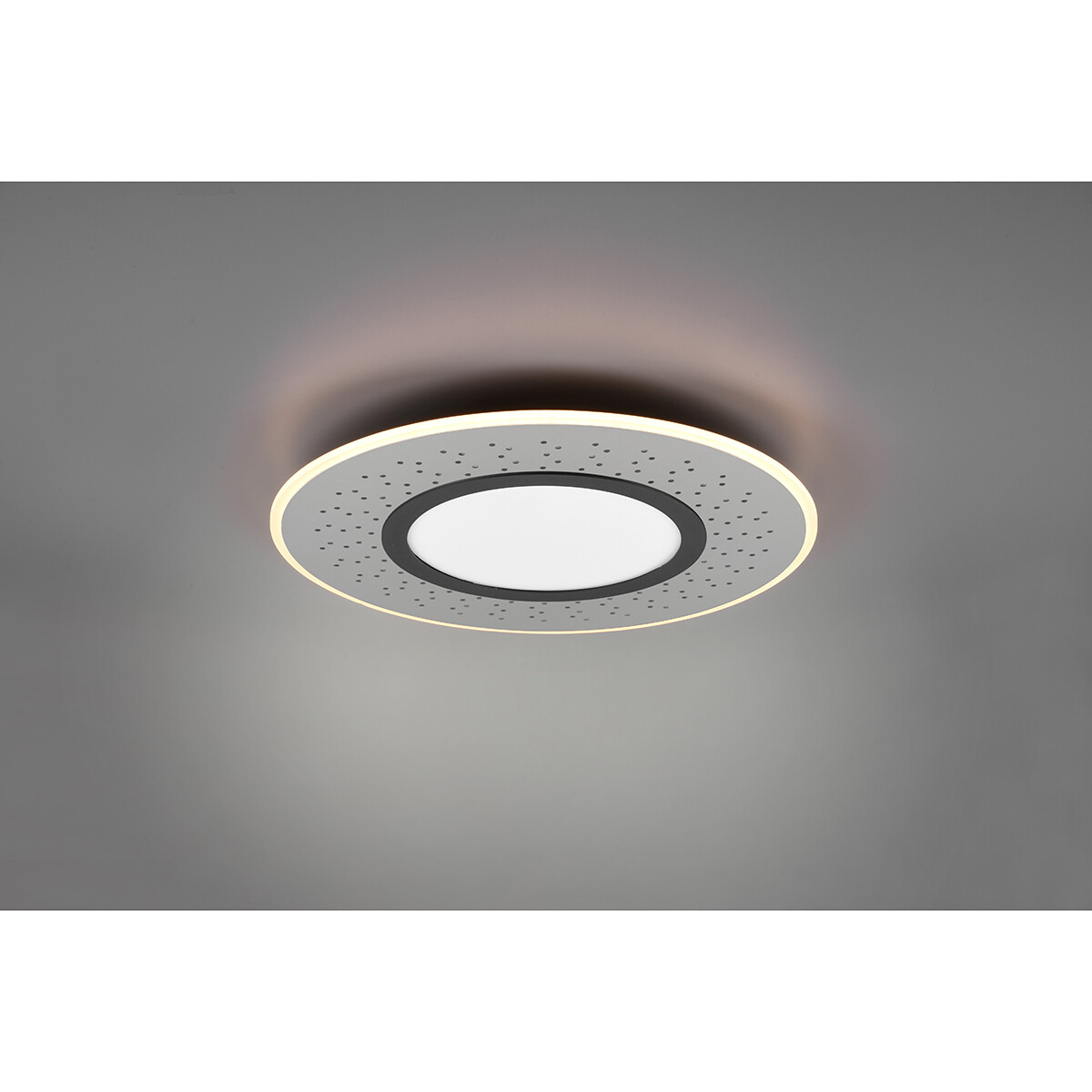 Plafonnier LED - Éclairage de Plafond - Trion Virsa - 44W - Couleur de lumière ajustable - Dimmable - Télécommande - Rond - Mat Nickel - Aluminium