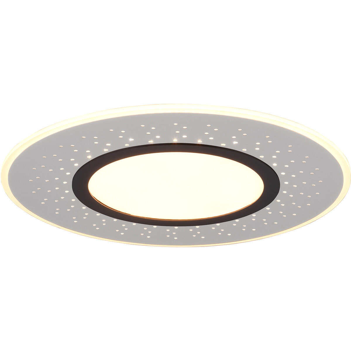 Plafonnier LED - Éclairage de Plafond - Trion Virsa - 44W - Couleur de lumière ajustable - Dimmable - Télécommande - Rond - Mat Nickel - Aluminium