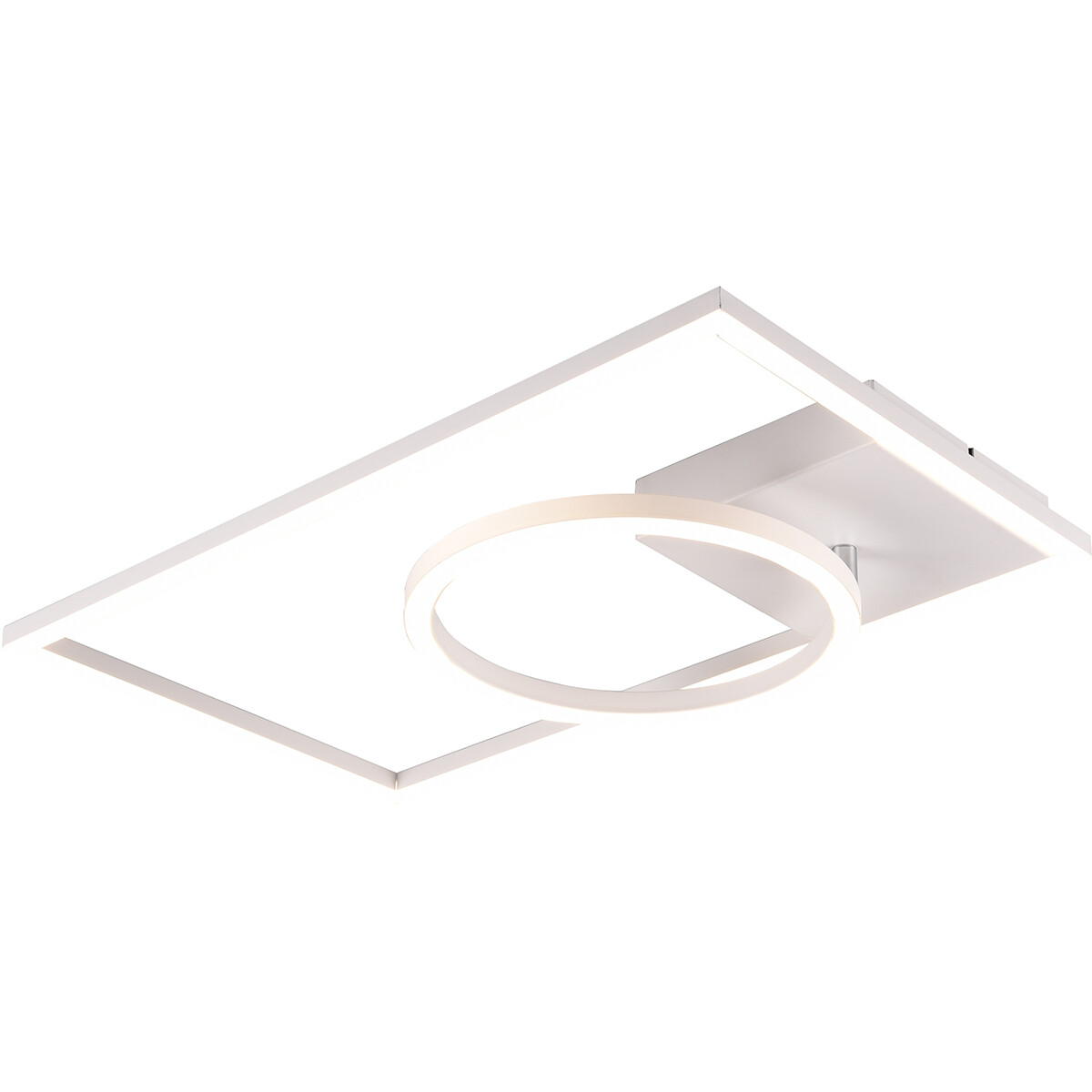 Plafonnier LED - Éclairage de Plafond - Trion Viyona - 24W - Blanc Neutre 4000K - Dimmable - Rectangle - Mat Blanc - Aluminium