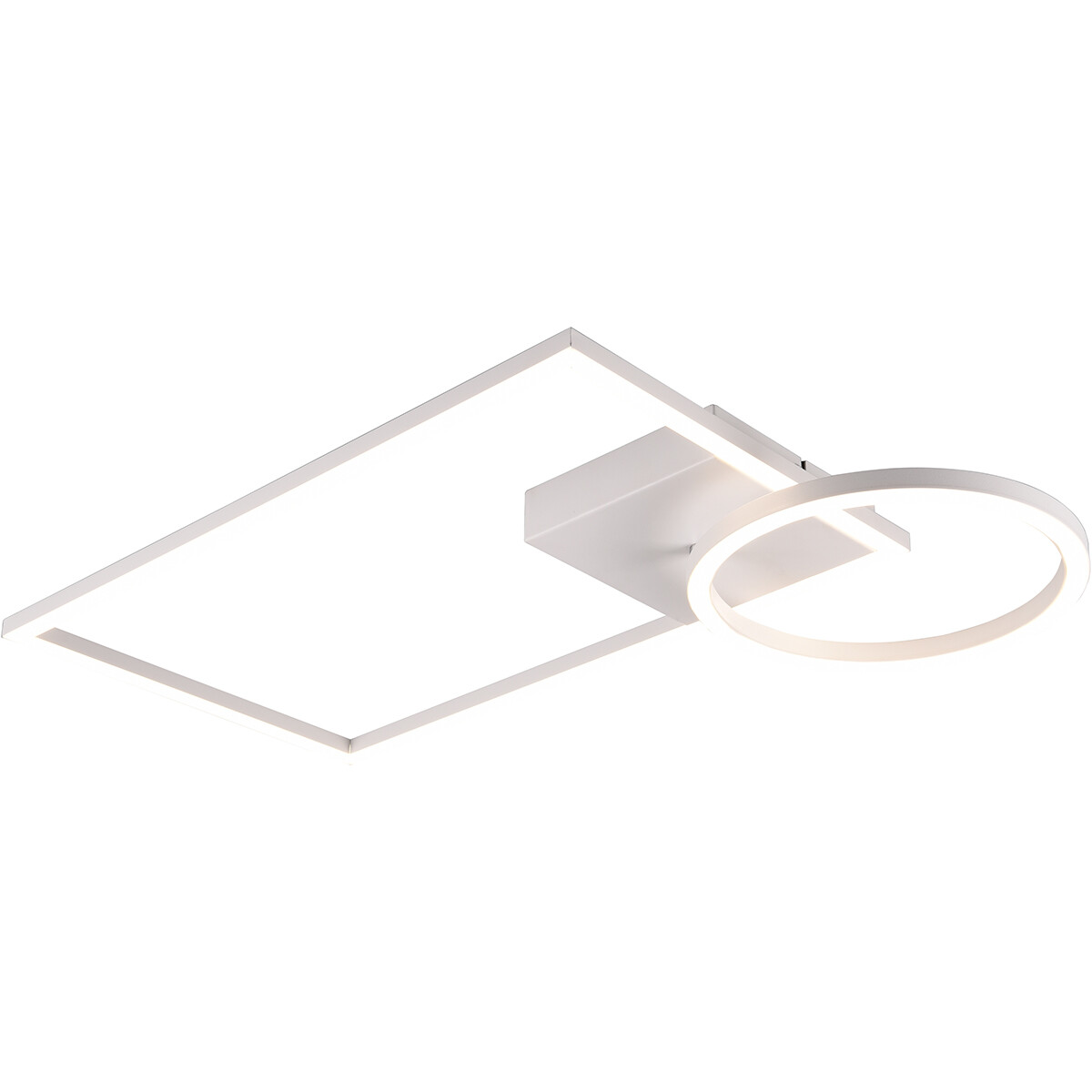 Plafonnier LED - Éclairage de Plafond - Trion Viyona - 24W - Blanc Neutre 4000K - Dimmable - Rectangle - Mat Blanc - Aluminium