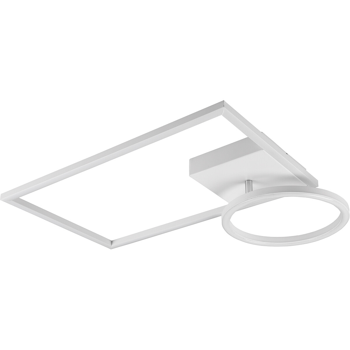 Plafonnier LED - Éclairage de Plafond - Trion Viyona - 24W - Blanc Neutre 4000K - Dimmable - Rectangle - Mat Blanc - Aluminium