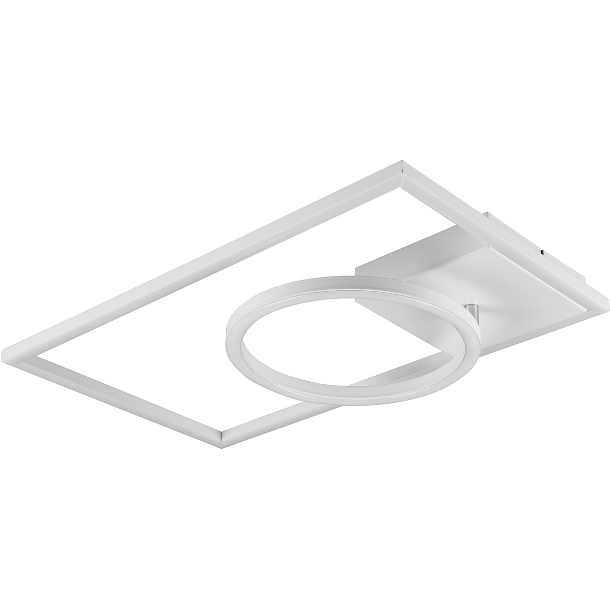 Plafonnier LED - Éclairage de Plafond - Trion Viyona - 24W - Blanc Neutre 4000K - Dimmable - Rectangle - Mat Blanc - Aluminium