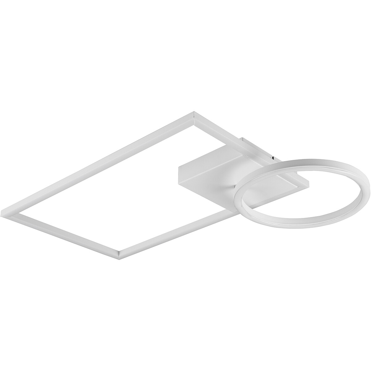 Plafonnier LED - Éclairage de Plafond - Trion Viyona - 24W - Blanc Neutre 4000K - Dimmable - Rectangle - Mat Blanc - Aluminium