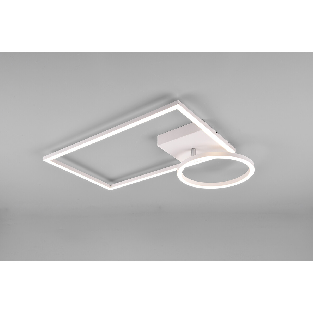 Plafonnier LED - Éclairage de Plafond - Trion Viyona - 24W - Blanc Neutre 4000K - Dimmable - Rectangle - Mat Blanc - Aluminium