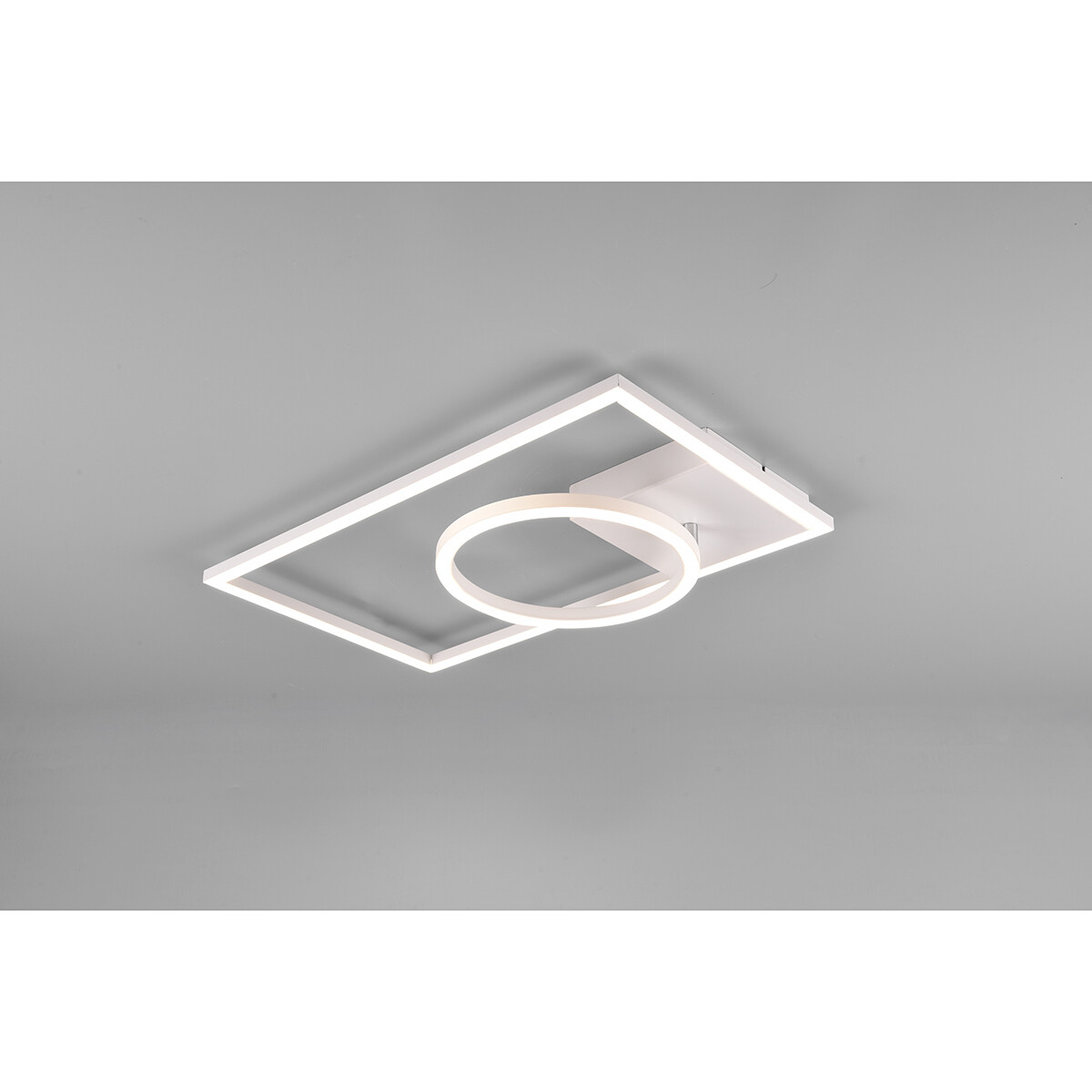 Plafonnier LED - Éclairage de Plafond - Trion Viyona - 24W - Blanc Neutre 4000K - Dimmable - Rectangle - Mat Blanc - Aluminium