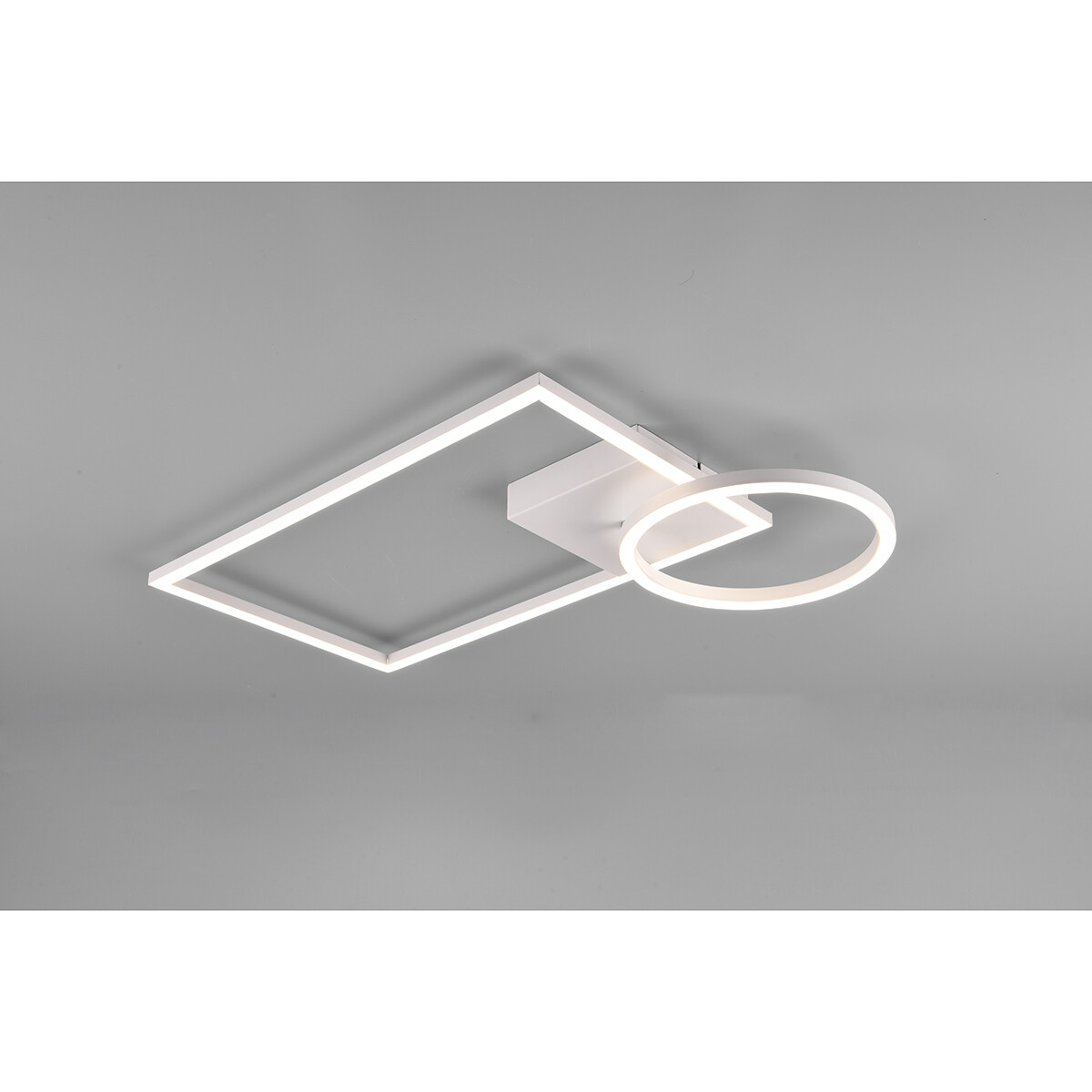 Plafonnier LED - Éclairage de Plafond - Trion Viyona - 24W - Blanc Neutre 4000K - Dimmable - Rectangle - Mat Blanc - Aluminium