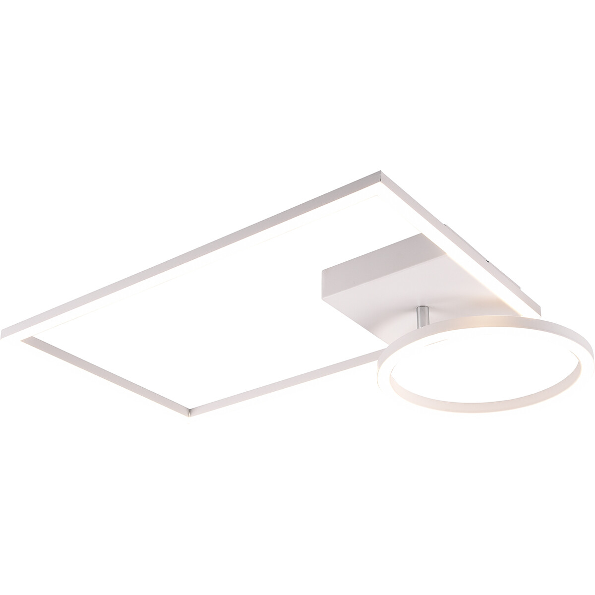 Plafonnier LED - Éclairage de Plafond - Trion Viyona - 24W - Blanc Neutre 4000K - Dimmable - Rectangle - Mat Blanc - Aluminium