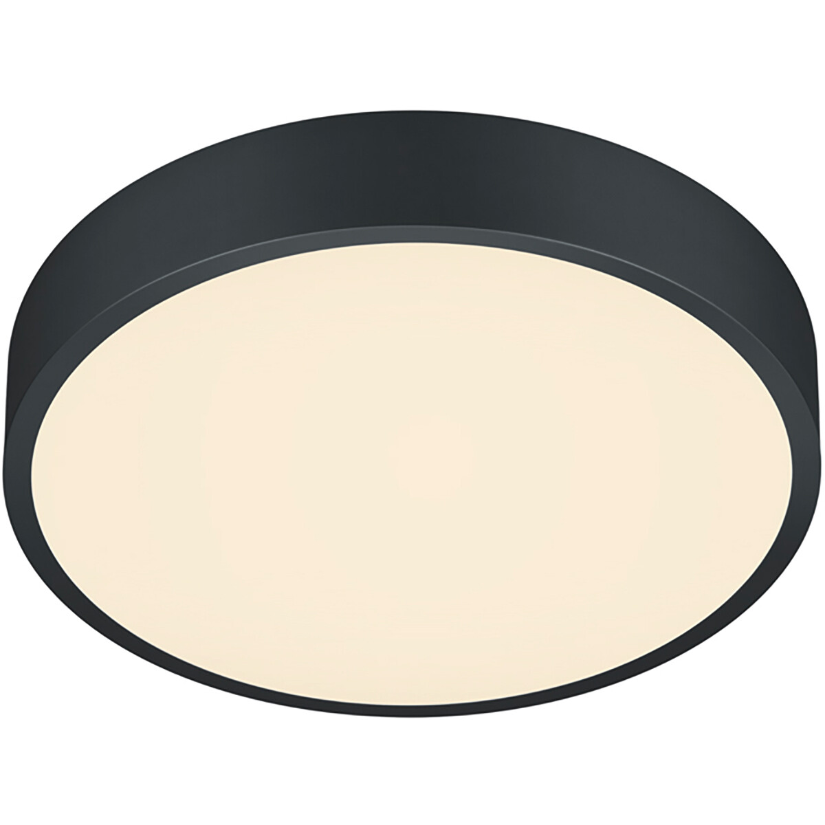 Plafonnier LED - Éclairage de Plafond - Trion Wilson - 28W - Couleur de lumière ajustable - Dimmable - Rond - Mat Noir - Aluminium