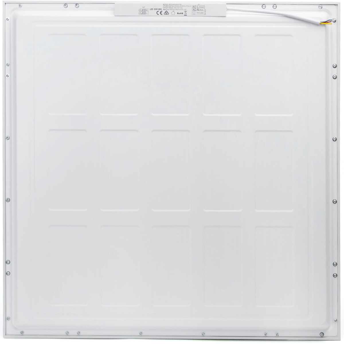 Panneau LED - Aigi Budge - 60x60 - Blanc Froid 6500K - 40W Encastrement Carré - Mat Blanc - Sans Scintillement