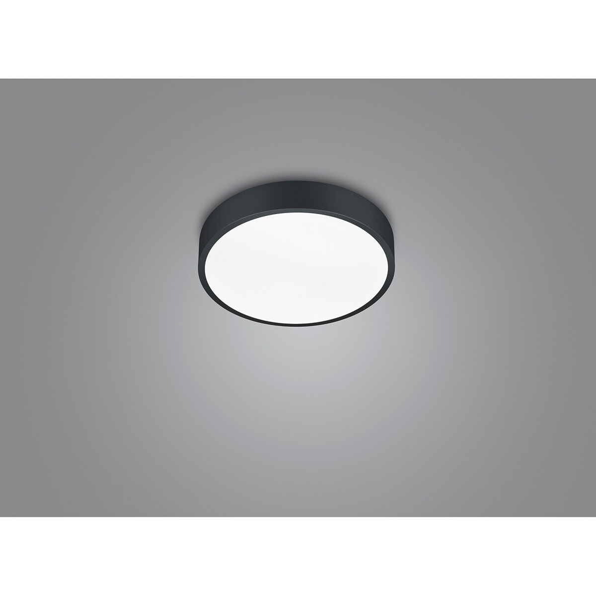 Plafonnier LED - Éclairage de Plafond - Trion Wilson - 28W - Couleur de lumière ajustable - Dimmable - Rond - Mat Noir - Aluminium