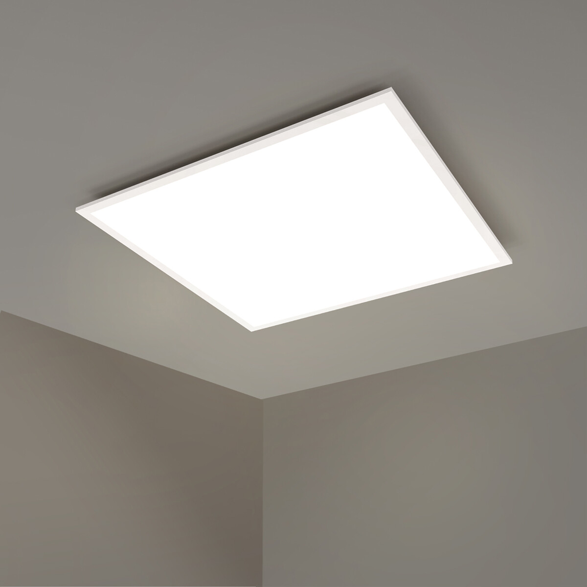 Panneau LED - Aigi Budge - 60x60 - Blanc Froid 6500K - 40W Encastrement Carré - Mat Blanc - Sans Scintillement