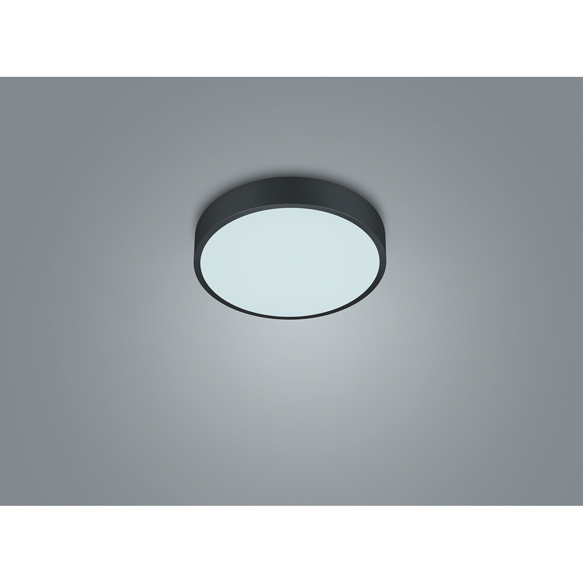 Plafonnier LED - Éclairage de Plafond - Trion Wilson - 28W - Couleur de lumière ajustable - Dimmable - Rond - Mat Noir - Aluminium