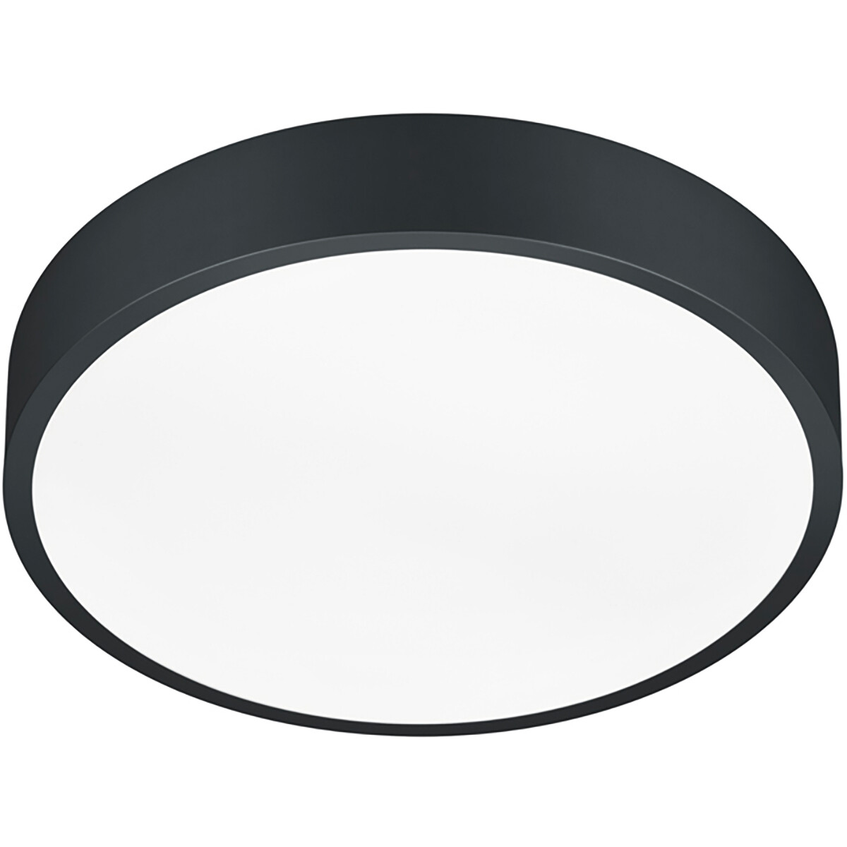 Plafonnier LED - Éclairage de Plafond - Trion Wilson - 28W - Couleur de lumière ajustable - Dimmable - Rond - Mat Noir - Aluminium