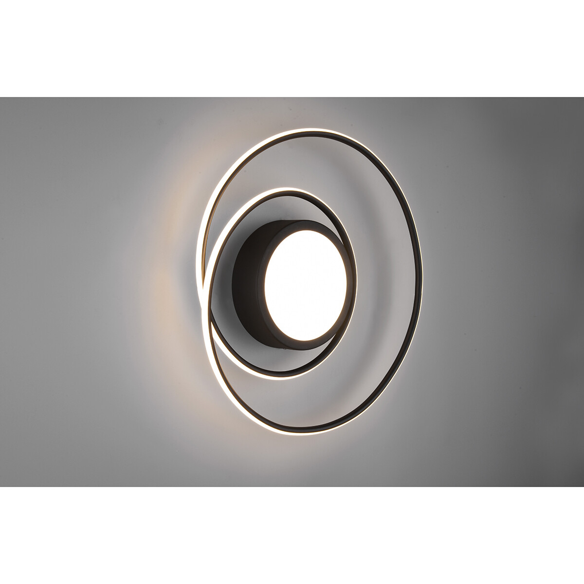 Plafonnier LED - Éclairage de Plafond - Trion Yivon - 56W - Couleur de lumière ajustable - Télécommande - Dimmable - Rond - Mat Noir - Aluminium