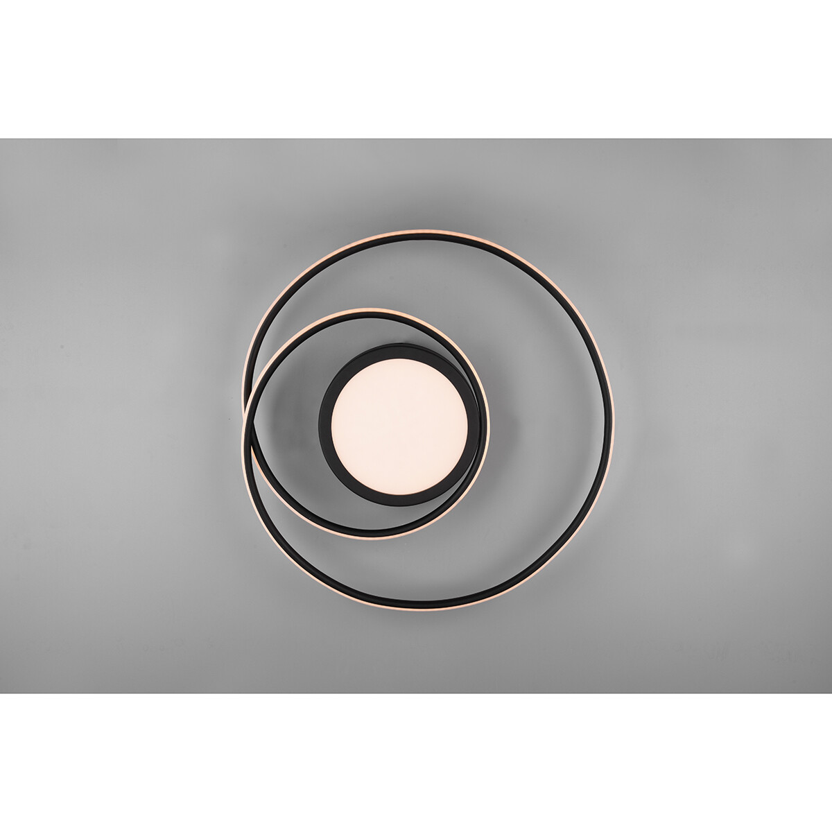 Plafonnier LED - Éclairage de Plafond - Trion Yivon - 56W - Couleur de lumière ajustable - Télécommande - Dimmable - Rond - Mat Noir - Aluminium