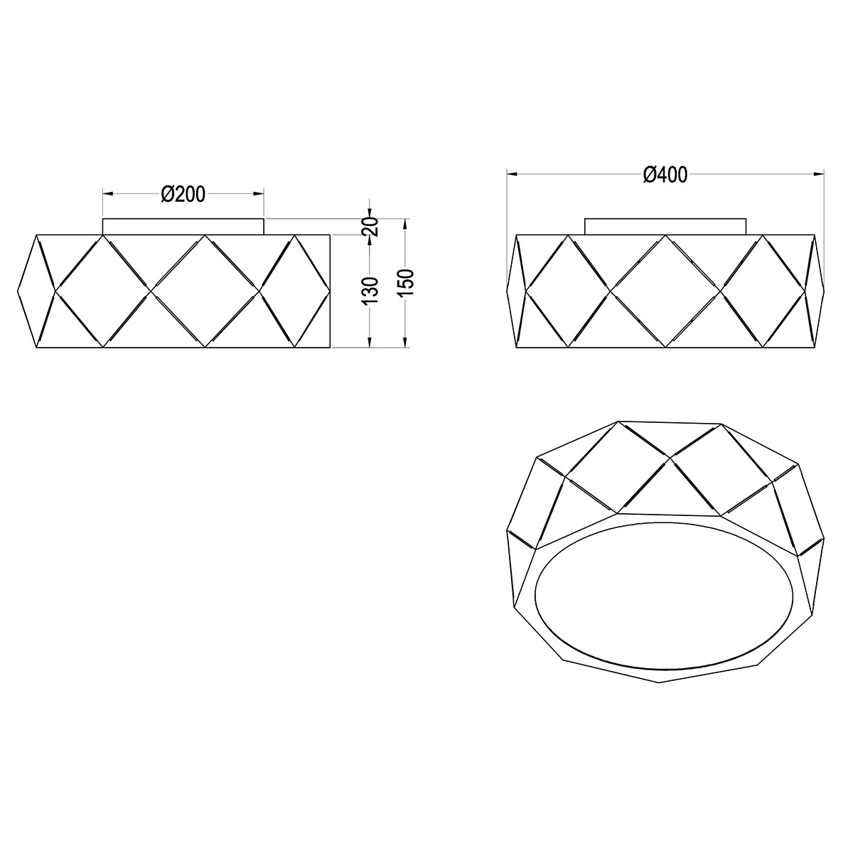 Plafonnier LED - Éclairage de Plafond - Trion Zanda - Douille E27 - 3-lumières - Rond - Mat Blanc - Aluminium