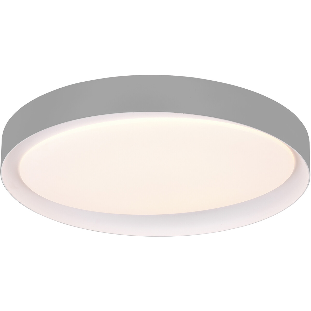 Plafonnier LED - Éclairage de Plafond - Trion Zati - 24W - Couleur de lumière ajustable - Télécommande - Dimmable - Rond - Mat Gris - Plastique