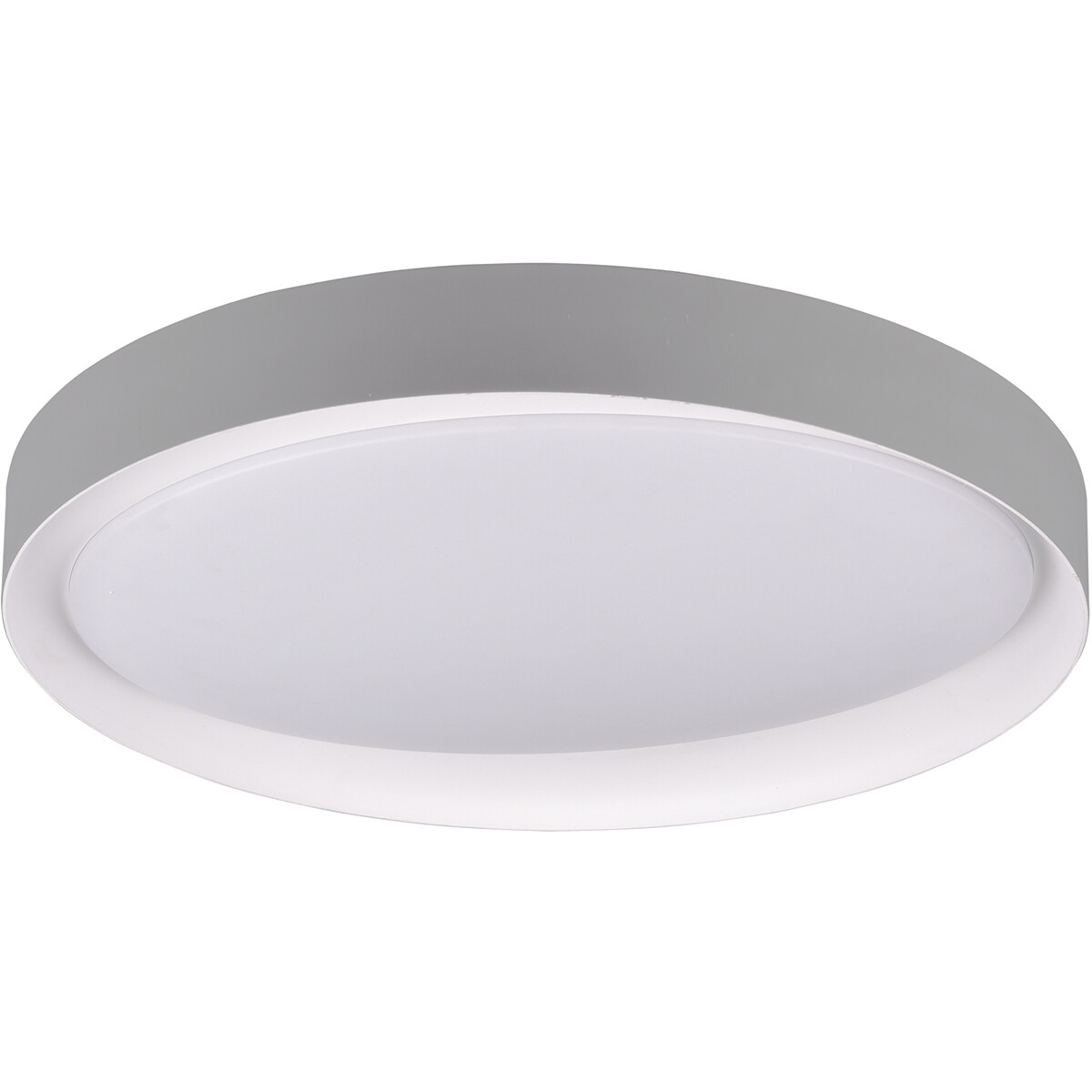 Plafonnier LED - Éclairage de Plafond - Trion Zati - 24W - Couleur de lumière ajustable - Télécommande - Dimmable - Rond - Mat Gris - Plastique