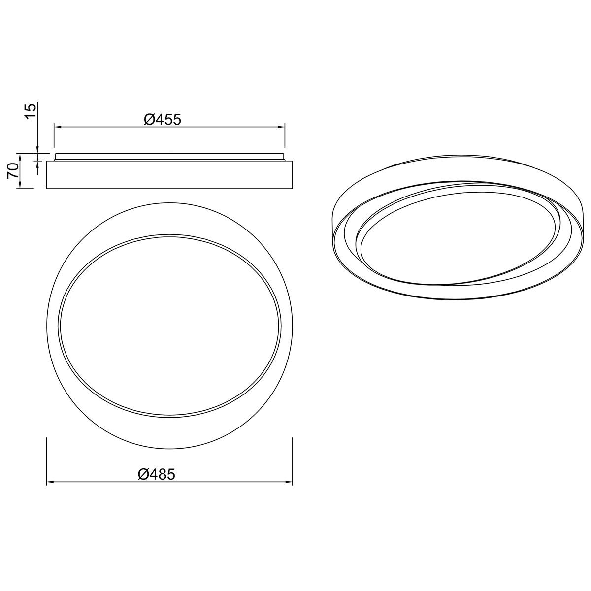 Plafonnier LED - Éclairage de Plafond - Trion Zati - 24W - Couleur de lumière ajustable - Télécommande - Dimmable - Rond - Mat Gris - Plastique