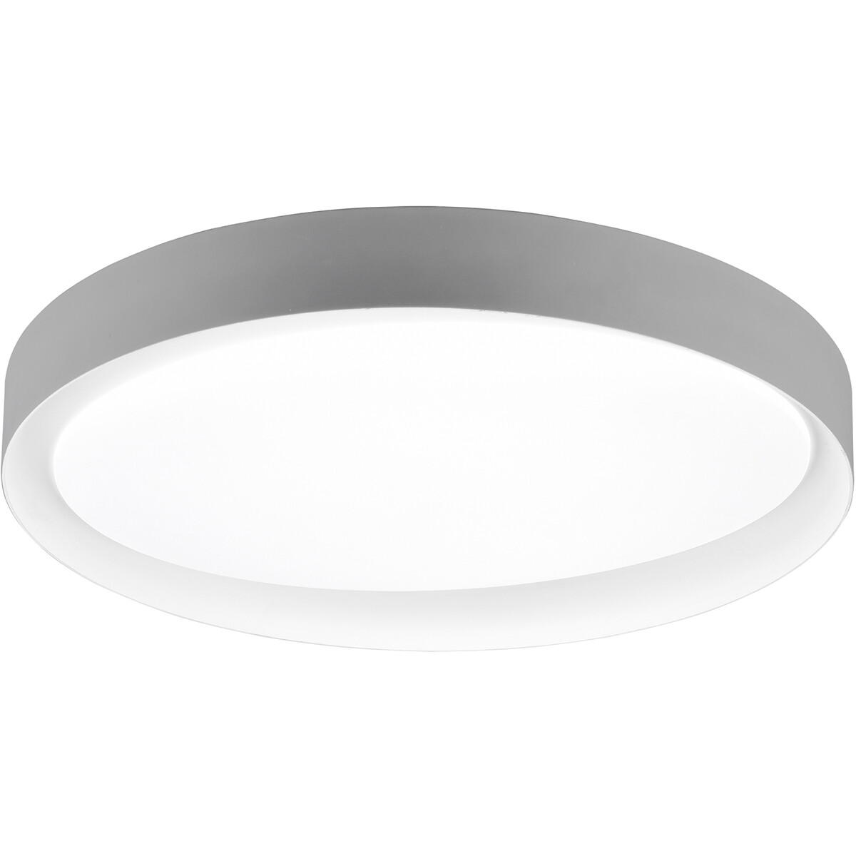 Plafonnier LED - Éclairage de Plafond - Trion Zati - 24W - Couleur de lumière ajustable - Télécommande - Dimmable - Rond - Mat Gris - Plastique