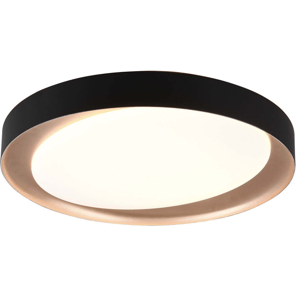 Plafonnier LED - Éclairage de Plafond - Trion Zati - 24W - Couleur de lumière ajustable - Télécommande - Dimmable - Rond - Mat Noir - Plastique