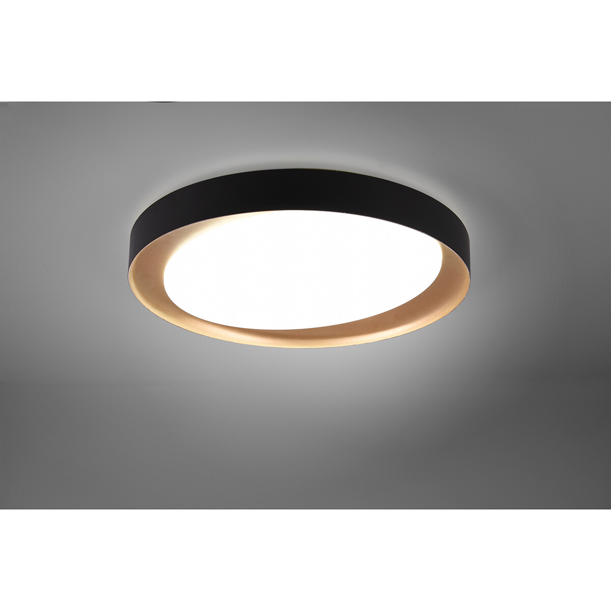 Plafonnier LED - Éclairage de Plafond - Trion Zati - 24W - Couleur de lumière ajustable - Télécommande - Dimmable - Rond - Mat Noir - Plastique