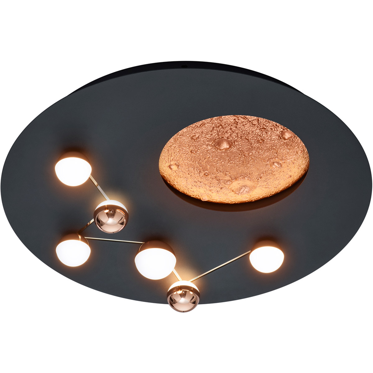 LED Plafonnier - Éclairage de Plafond - Trion Zion - 42W - Couleur Ajustable - Gradable - Rond - Noir Mat - Métal