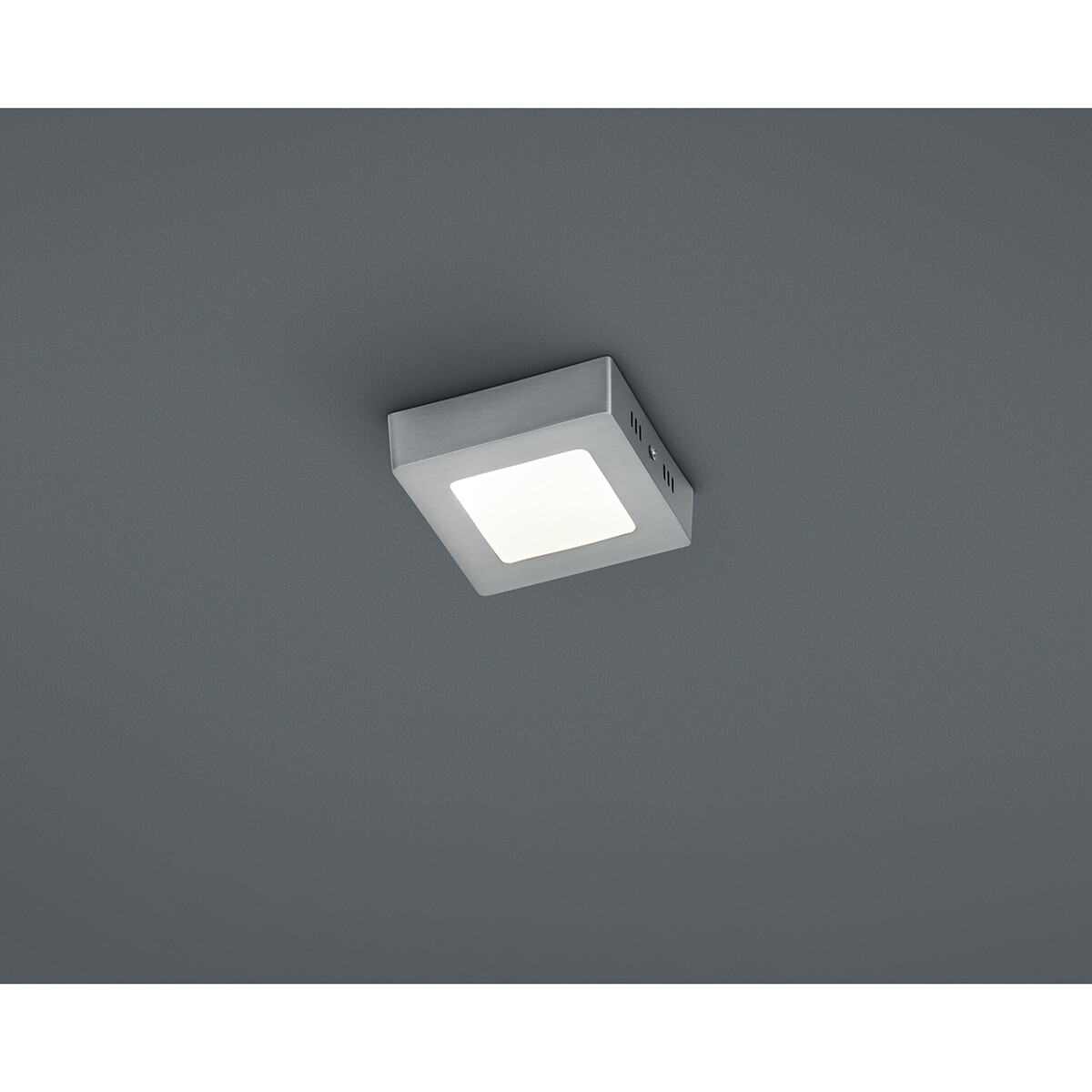 Plafonnier LED - Éclairage de Plafond - Trion Zonin - 5W - Blanc Chaud 3000K - Carré - Mat Nickel - Aluminium