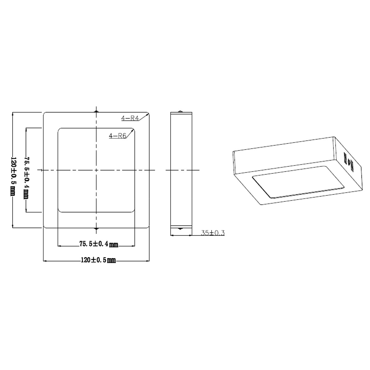 Plafonnier LED - Éclairage de Plafond - Trion Zonin - 5W - Blanc Chaud 3000K - Carré - Mat Nickel - Aluminium