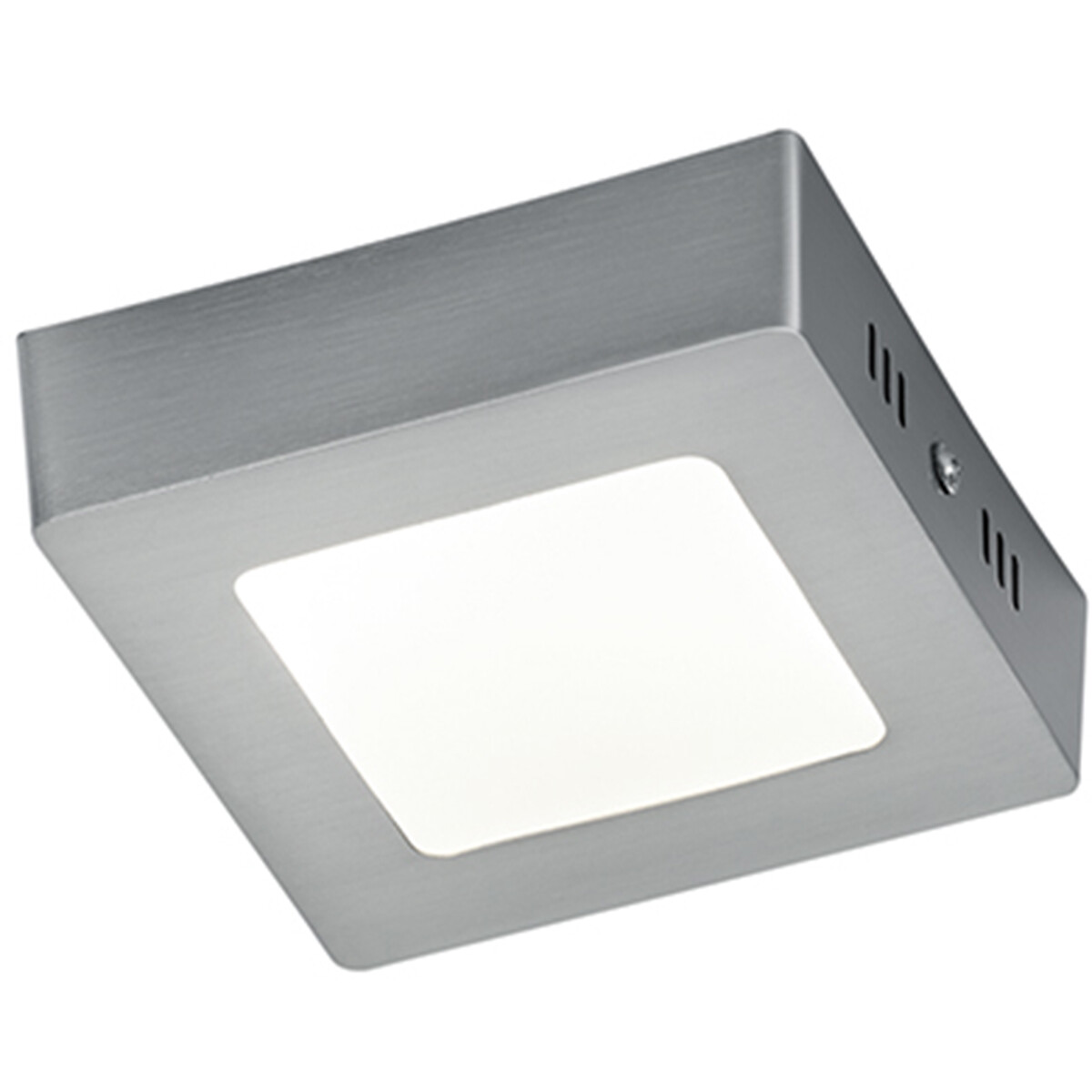 Plafonnier LED - Éclairage de Plafond - Trion Zonin - 5W - Blanc Chaud 3000K - Carré - Mat Nickel - Aluminium