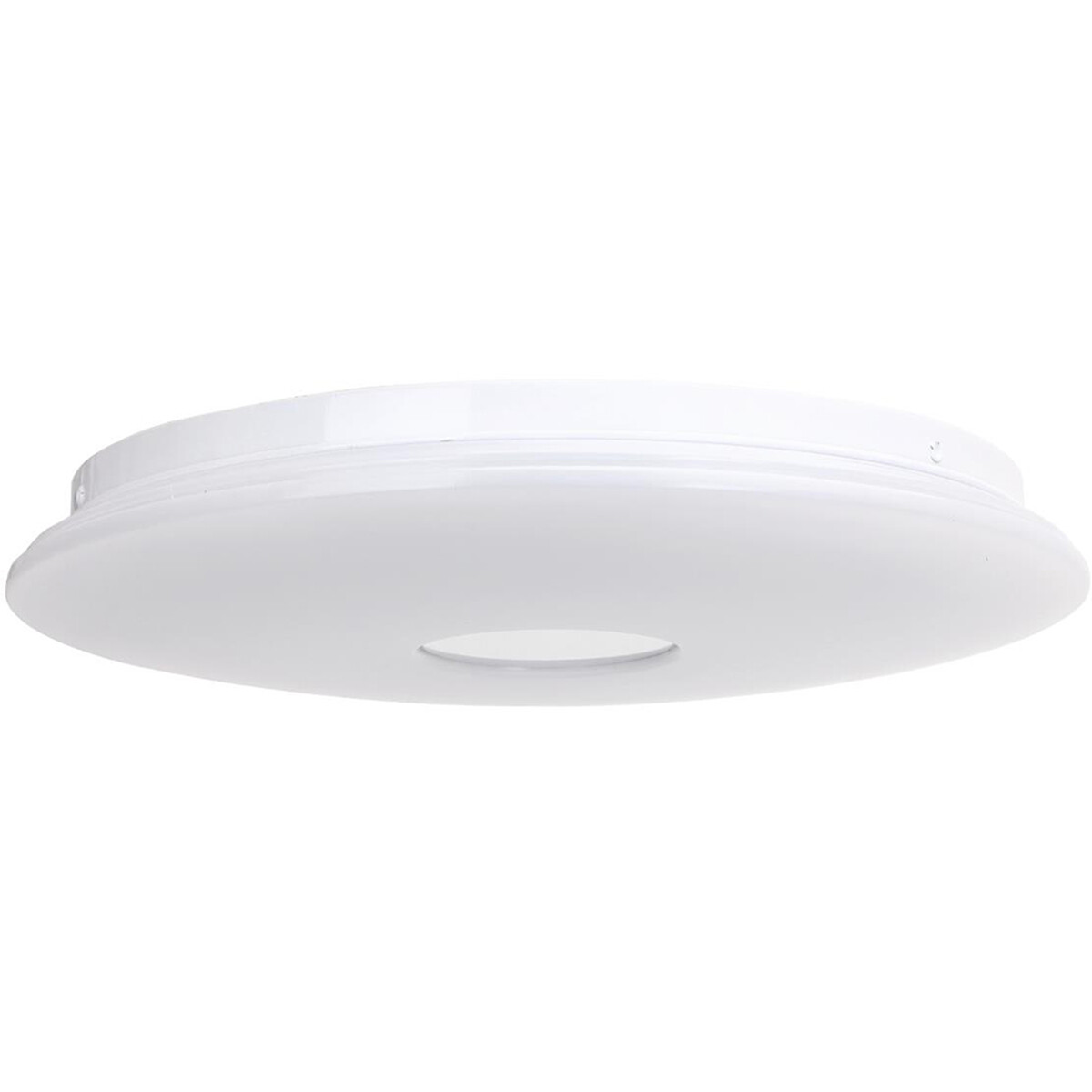 Plafonnier LED - LED Intelligente - LED Wifi - Aigi Ikano - 18W - Couleur de lumière ajustable - RGB - Télécommande - Dimmable - Rond - Mat Blanc - Aluminium