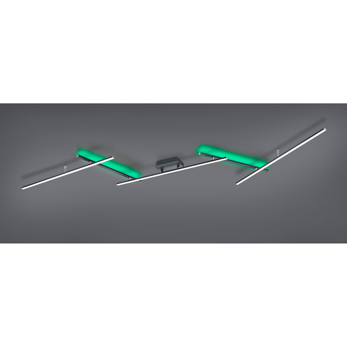 Plafonnier LED - Trion Ardino - 22W - Couleur de lumière ajustable - RGBW - Dimmable - Télécommande - Rectangle - Mat Noir - Aluminium