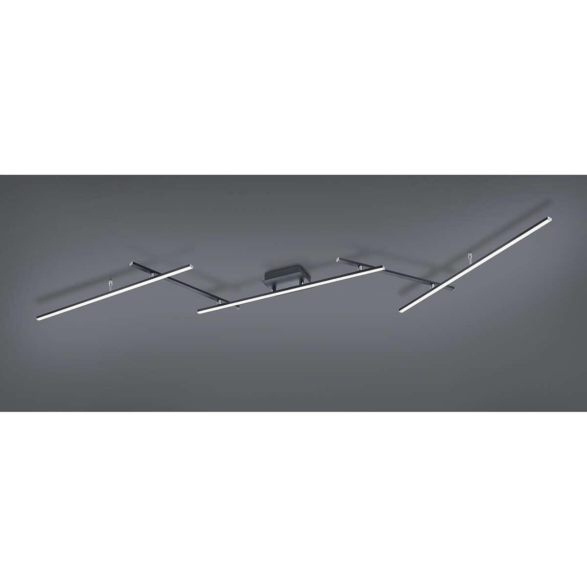 Plafonnier LED - Trion Ardino - 22W - Couleur de lumière ajustable - RGBW - Dimmable - Télécommande - Rectangle - Mat Noir - Aluminium