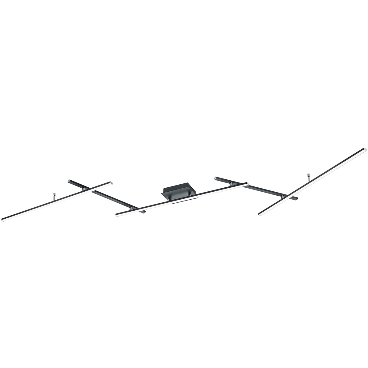 Plafonnier LED - Trion Ardino - 22W - Couleur de lumière ajustable - RGBW - Dimmable - Télécommande - Rectangle - Mat Noir - Aluminium