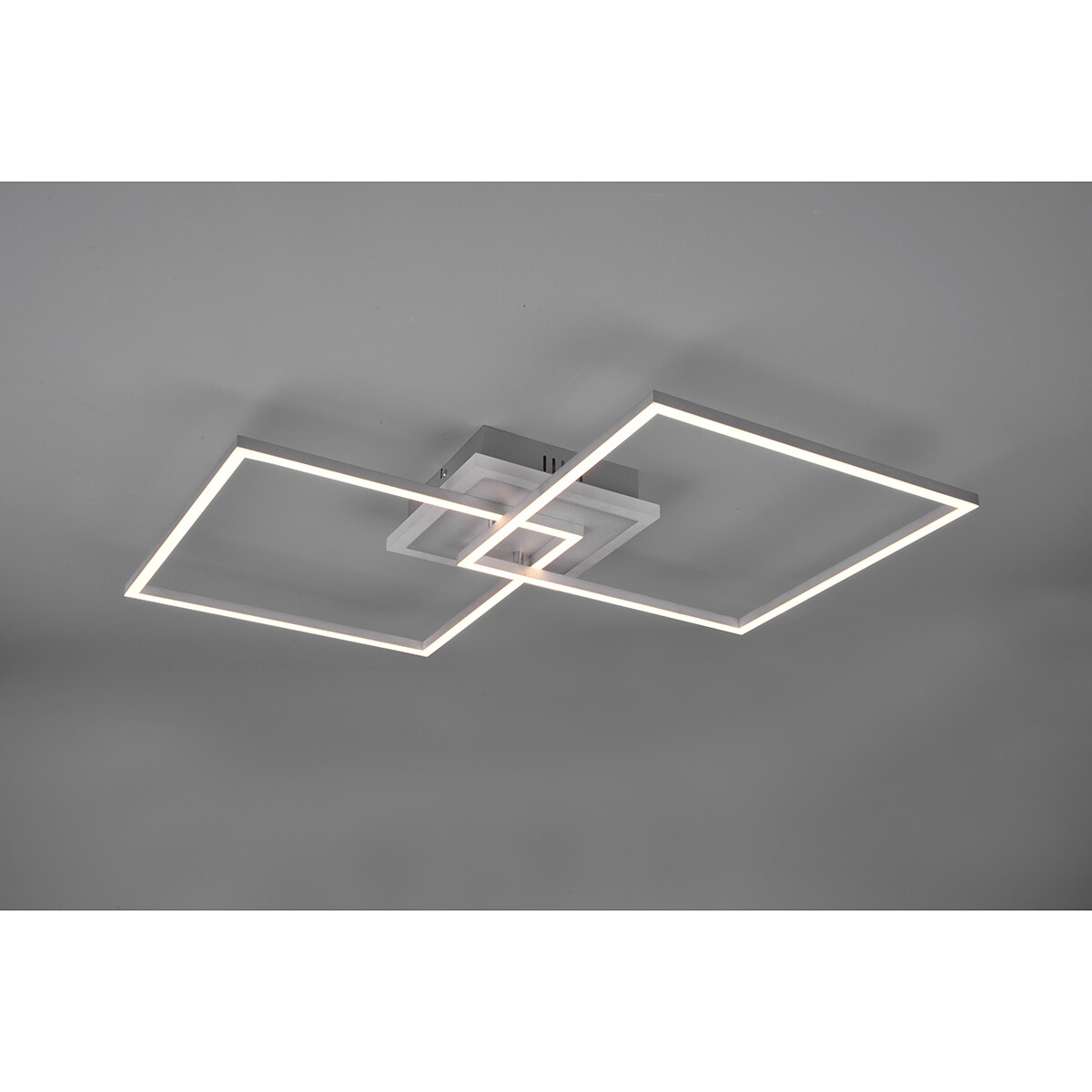 Plafonnier LED - Trion Aruba - 35.5W - RGBW - Dimmable - Télécommande - Carré - Mat Titane - Aluminium